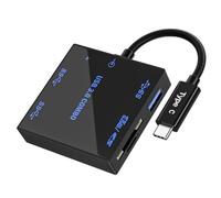 Jooehyer USB 3.0 Five in One Expansion Dock Portable Light-Emitting HUB Multi-Port External USB 3.0 SD/TF