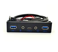 Jooehyer USB HUB 5 Port USB 3.1 TYPE-C USB 3.0 Front Panel HD Audio 3.5mm Earphone Jack Mic Expansion Adapter for Desktop 3.5Inch, Fine Workmanship