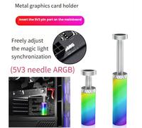 Jooehyer Vertical Graphics Card Holder ARGB Graphics Card Supporter 5V 3pin Adjustable Vertical Bracket with LED Lights, Easy Install D