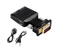 Jooehyer VGA to -Compatible Converter Adapter with Integrated Audio and Power AV for PC, /, Set Top Box, TV, Monitor B