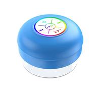 Jooehyer Waterproof Bluetooth Speaker LED Colorful Small Speaker Large Suction Cup for Bathroom & Outdoor Use Blue