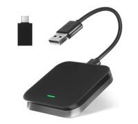 Jooehyer Wired to Wireless Adapter Box 2-in-1 Carplay and Android Auto Mini Box for USB/Type C Dongle Plug and Play Auto Parts