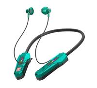 Jooehyer Wireless Bluetooth Earphones Neckband LED Display Gaming Headset Waterproof Magnetic Sport Headsets with HD Mic Green