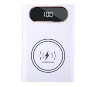 Jooehyer Wireless DIY Shell 21700 Battery Storage Box 4x21700 Fast Charge Battery Power Case 15W Wireless Charging Box Detachable 22.5W QC4/QC3.0/QC2.0 LCD Display DIY Power Bank Case B