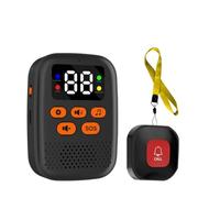 Jooehyer Wireless Elderly SOS Emergency Call Button Caregiver Pager Wireless Call Button SOS Emergency Monitor with Vibration Portable Personal Caregiver Pager for Elderly Care Black