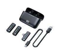 Jooehyer Wireless Lapel Microphone Portable Noise Reduction Audio Recording with Charging Box Type-C Interface