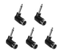 Jooehyer Wireless Microphone System 5-Pack 3 Pin Head 6.35mm Male-Female Converter Electric Guitar Adapter Plug Female