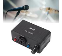 Jooehyer XLR Output Microphone Preamp 48V Phantom Power Black Metal Case Housing Compact High Gain Mic Booster for Condenser Mics
