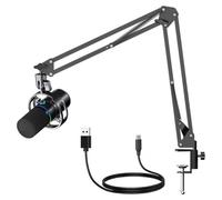 Jooehyer XLR USB Dynamic Microphone with Dubbing Recording Stent for Connection Sound Card Computer Live Singing Game