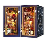 JOOHOUR DIY Alice in Wonderland Dollhouse Miniature Booknook Kit, 3D Wooden Puzzle, Bookends Model Gift for Teenagers and Adults