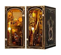 JOOHOUR DIY Book Nook Kit, Dollhouse Miniature, Bookshelf Insert Decor Alley 3D Wooden Puzzle, Bookends Model Kit with LED Light, Gift for Teenagers and Adults, Back to Memory