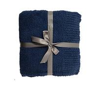 JOOJA Navy Blue Throw Blanket for Bed, Super Soft Knit Blankets, Cozy Fleece Fuzzy Fluffy Plush Chenille Throws Blanket for Couch, Sofa, 60 x 80 inches