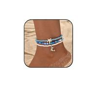 JOOKOCCI Beach Anklet Bracelet Boho Dolphin Pendant & Starfish Charm Ankle Chain Bohemian Summer Jewelry for Ocean Vacations Pool Parties Women's Boho Foot Accessories