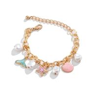 JOOKOCCI Boho Starfish Sea Bracelets for Women Gold Shell Pearl Seashell Bracelets Handmade Adjustable Beach Jewelry for Women