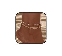 JOOKOCCI Pearl Anklet Bracelet Boho Beach Jewelry Pearls Bohemian Summer Foot Chain for Seaside Weddings Vacations Women's Boho Ankle Accessories