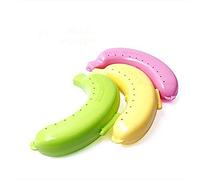 Jooks Plastic Banana Guard Holder Carrier Banana Plastic Bag Lunchbox Protector Anti Bruising Case for Camping Work School Use Yellow