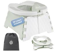 Jool Baby Portable Potty Training Chair with Travel Bag and 30 Liners, Foldable, Indoor/Outdoor Use, Camping (Sage)