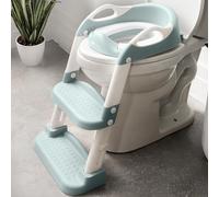Jool Baby Potty Training Seat with 2 Step Ladder for Toddlers - Splash Guard, Adjustable Height (Aqua)