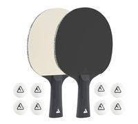 JOOLA Colorato 54817 Table Tennis Set Consisting of 2 Table Tennis Bats 8 Table Tennis Balls Ideal for Families and Leisure Sports, Black & White, One Size