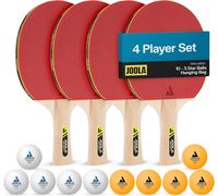 JOOLA Duo PRO Table Tennis Set Family with Carry Bag 4 Bats, 10 Balls, Original