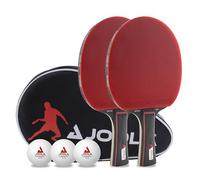 JOOLA Duo PRO Table Tennis Set 2 Table Tennis Bats + 3 Table Tennis Balls + Table Tennis Cover 6 Pieces