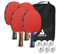 JOOLA Advanced Table Tennis Paddle Set - Includes 4 Ping Pong Paddles, 6 3-Star Ping Pong Balls & Carrying Case - for Intermediate Competitive Matches, Ideal for Teens, Adults, & High Volume Play