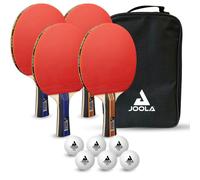 JOOLA FAMILY TABLE TENNIS SET 4 COMPETITION RACKETS 6 ADVANCED BALLS