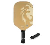 JOOLA Magnus CAS 14mm Pickleball Paddle - Gold Tyson McGuffin Lion Paddle - Edgeless Design & Short Handle - Lightweight Double Frame Carbon Fiber Core - Extra Long Length - Carbon Surface Adds Spin