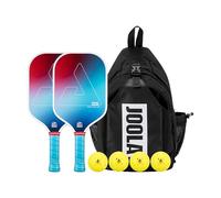 JOOLA Perseus Astral Pickleball Paddles Set of 2 - Includes: 2 Pickleball Paddles, 4 Balls & Sling Bag - Cold Press Carbon Surface - Lightweight, Beginner Friendly - USAP Approved - NFC Enabled