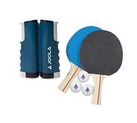 JOOLA Retractable Ping Pong Net - Ping Pong Net for Any Table - Portable Table Tennis Net and Post Set Stretches 5.75’ & Clamps to Any Table Up to 2” - Optional Racket and Ball Set, Games for Family