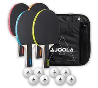 JOOLA Table Tennis Set, 4 Bats, Balls and Carry Bag, Multiple Designs | Complete table tennis sets, 4 bats included, various ball quantities, ideal for families, schools and recreational play