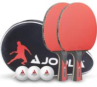JOOLA Table Tennis Set DUO Carbon | 2 Bats + 3 Ping Pong Balls + 1 Case, black/