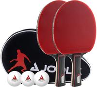 Joola Table Tennis Set Duo Carbon | 2 Bats + 3 Ping Pong Balls + 1 Case , Black