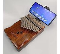 Jooleer 21 Keys Solid Kalimba with App Phone Holder Carrying Case Portable Thumb Piano Mbira Gifts for Kids Adults Professional Beginners Tuning Hammer Finger Covers Key Stickers