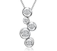 JOOLS by Jenny Brown - Sterling Silver Pendant- Bubble Style - Set with an AAA Quality Cubic Zirkonia Stone - 925 Sterling Silver - Hypoallergenic - 22 mm