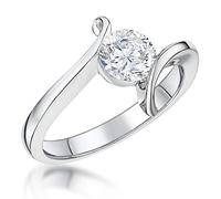 JOOLS by Jenny Brown -Sterling Silver Solitaire Ring - Set with Half Carat Single Stone (O)