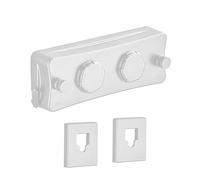 JOOM Double Retractable Washing Line,2 x 4.2m Wall Mounted(Drill),White