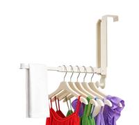 JOOM Over Door Hanger Hook Foldable Clothes Drying Rack with Extendable Rod for Bedroom Laundry Bathroom,Milky White,1 Pack,Aluminium,No Drill,Fit Door up to 3.7 cm,Travel Ready