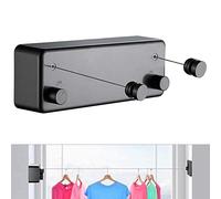 JOOM Retractable Washing Line Double, 2 x 4.2M Wall Mounted,Black