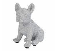 JOOMBE French Bulldog Statue,Resin Sparkly Frenchie Dog Sculpture Decor for Home Living Room Office Bedroom Shelf Desktop Decorations,French Bulldog Gifts for Men and Women,Silver