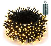 Joomer Christmas Lights Battery Powered, 20M 200 LED Christmas Tree Lights, 8 Modes LED Christmas Lights Decorations Fairy Light Waterproof with Auto Timer for Home Garden Party Festival(Warm White)