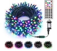 Joomer Christmas Tree Lights Outdoor, 20M 200 LED RGB Color Changing Christmas Lights Mains Powered with Remote & Timer, Christmas Decoratin String F