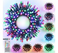 Joomer Color Changing Christmas Lights, 10M 100 LED RGB Christmas Tree Lights Outdoor, USB Powered Fairy String Light with Remote & Timer for Outside Indoor Home Garden Party Room Decorations