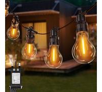 Joomer Festoon Lights Outdoor Mains Powered, 20.5M/67.3Ft Outdoor String Lights with 20 Edison Bulbs, 8 Modes Garden String Lights Waterproof Timer Connectable for Indoor Party Patio, Warm White