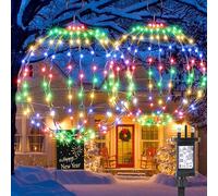 Joomer Outdoor Christmas Ball Lights Mains Powered 2 Packs Multicolor | 33cm 144 LED & 28cm 120 LED Hanging Ball Lights Foldable Sphere Timer 8 Modes for Indoor Party Balcony Christmas Decorations