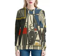 JooMeryer Women's Van Gogh Starry Night 3D Printed Crew Neck Sweatshirts Pullover, Picasso Sleeping Beauty, Medium