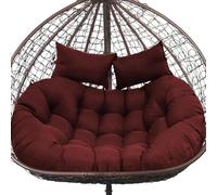 joomie Double Hanging Egg Chair Cushion Replacement Waterproof for Outdoor Patio Basket Egg Chairs, 150x110 cm-2 Seater Premium Thickened 100% Cotton Large Double Eggs Swing Chair Cushions, Red