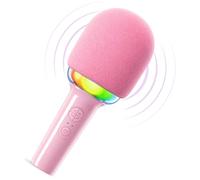 Joomie Kids Wireless Pink Karaoke Microphone - Funny Music Toy with Pink Windscreen, Safe Design, Easy Control, Long Battery Life for Children's Parties, Play Dates, Imaginative