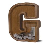 JOOMLAFLY Wooden Letter Piggy Bank for Kids Larger Letter Piggy Bank for Boys and Girls Personalized Piggy Bank Initial Coin Bank Wood Kids Money Bank for Birthday and Festival