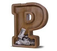 JOOMLAFLY Wooden Letter Piggy Bank for Kids Larger Letter Piggy Bank for Boys and Girls Personalized Piggy Bank Initial Coin Bank Wood Kids Money Bank for Birthday and Festival